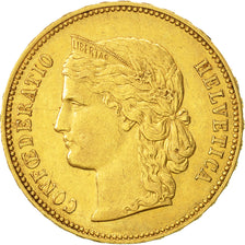 Svizzera, 20 Francs, 1896, Bern, BB+, Oro, KM:31.3