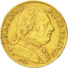 Coin, France, Louis XVIII, Louis XVIII, 20 Francs, 1814, Paris, EF(40-45), Gold