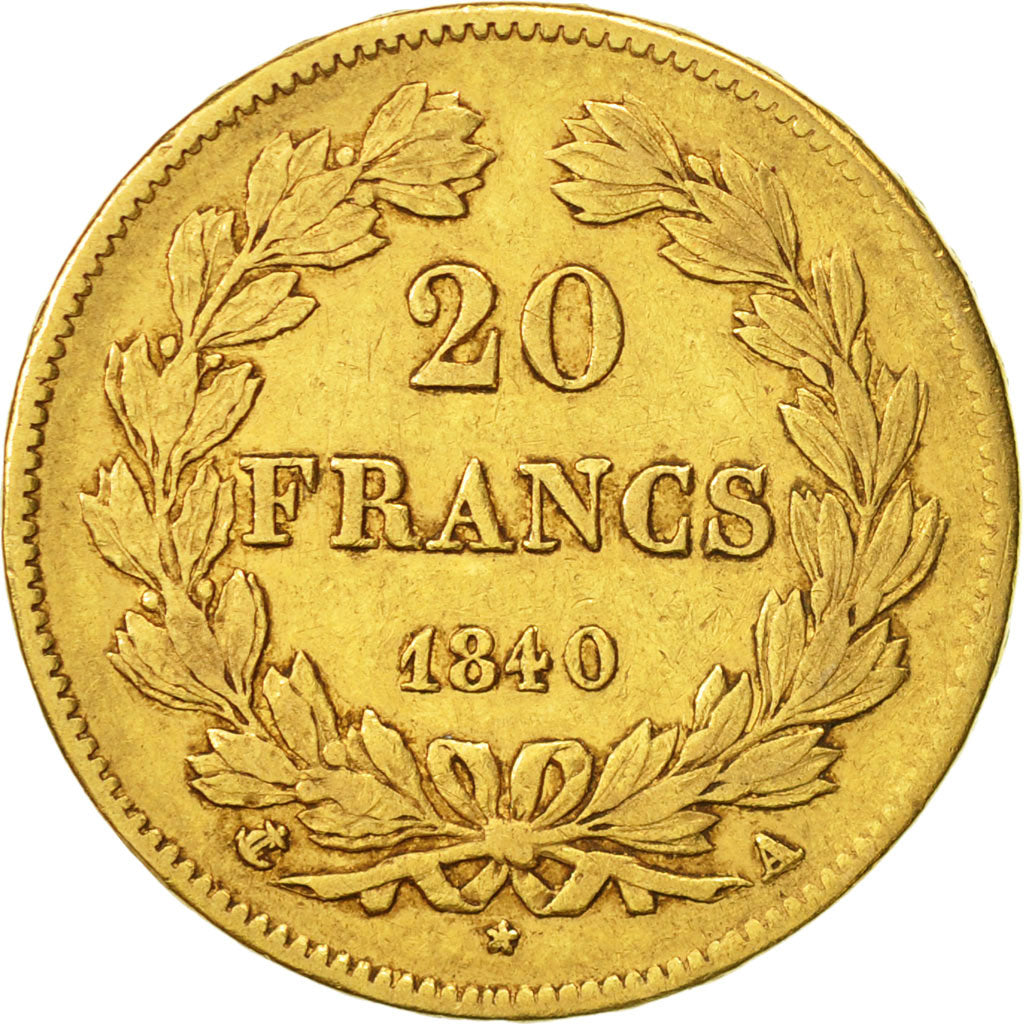 Coin, France, Louis-Philippe, 20 Francs, 1840, Paris, EF(40-45), Gold, KM:750.1