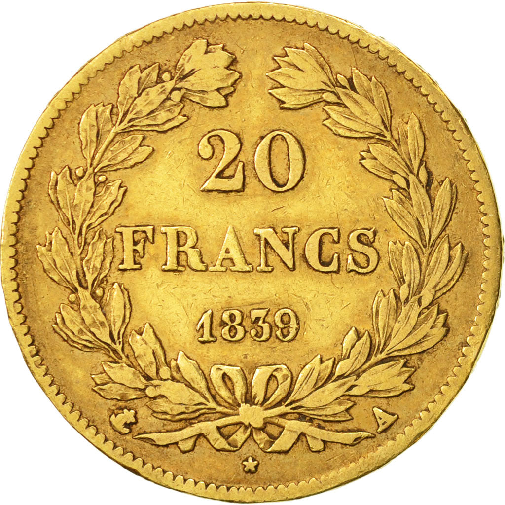 Coin, France, Louis-Philippe, 20 Francs, 1839, Paris, EF(40-45), Gold, KM:750.1