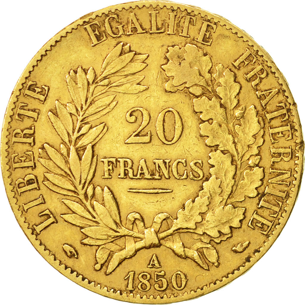 Coin, France, Cérès, 20 Francs, 1850, Paris, EF(40-45), Gold, KM:762