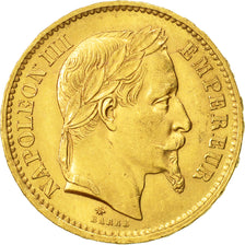 France, Napoleon III, 20 Francs, 1868,Paris, AU(50-53), Gold, KM 801.1,