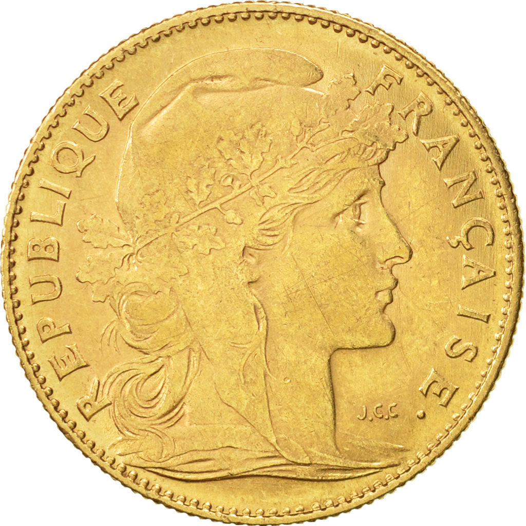 Francia, Marianne, 10 Francs, 1907, Paris, MB+, Oro, KM:846, Gadoury:1017