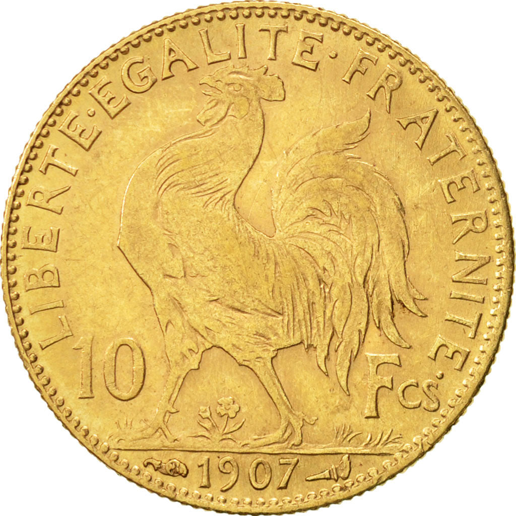Francia, Marianne, 10 Francs, 1907, Paris, MB+, Oro, KM:846, Gadoury:1017
