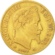 Francia, Napoleon III, 10 Francs, 1864, Paris, MB+, Oro, KM 800.1