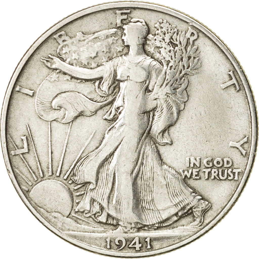 United States, Walking Liberty Half Dollar, 1941, San Francisco,EF(40-45),KM 142