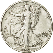 United States, Walking Liberty Half Dollar, 1941, San Francisco,EF(40-45),KM 142