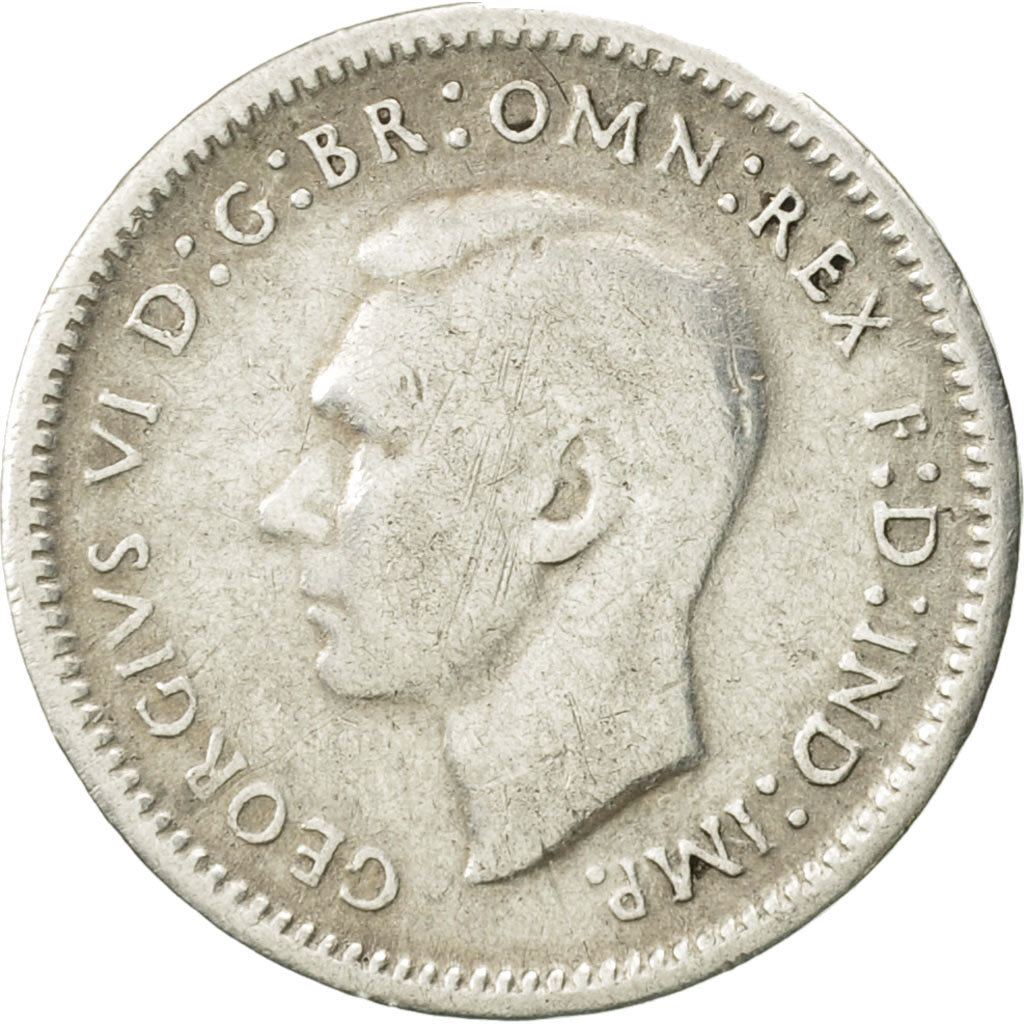Australia, George VI, Threepence, 1943, EF(40-45), Silver, KM:37