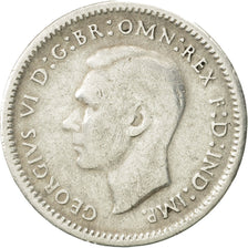 Australia, George VI, Threepence, 1943, EF(40-45), Silver, KM:37