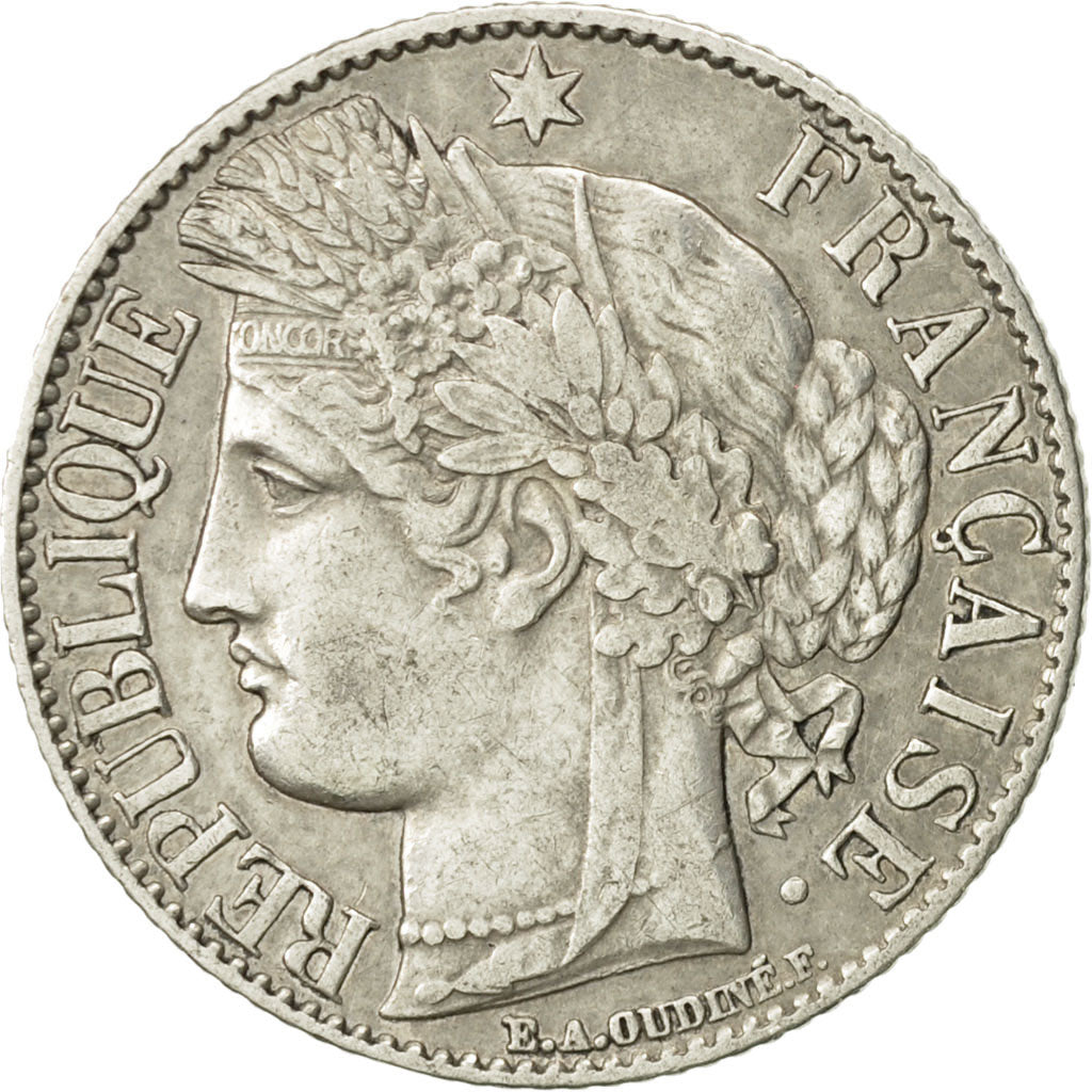 France, Cérès, Franc, 1888, Paris, EF(40-45), Silver, KM:822.1, Gadoury:465a