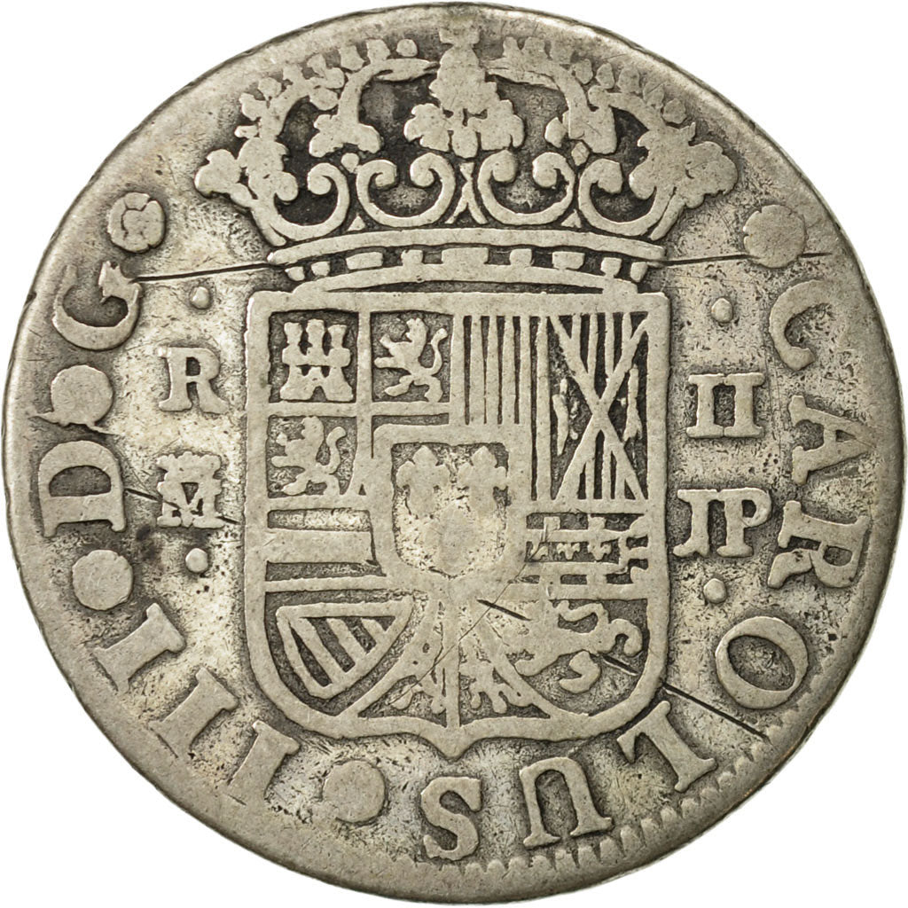 Spain, Charles III, 2 Réales, 1760, Madrid, VF(30-35), Silver, KM:388.1