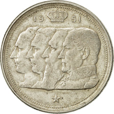 Coin, Belgium, 100 Francs, 100 Frank, 1951, EF(40-45), Silver, KM:139.1