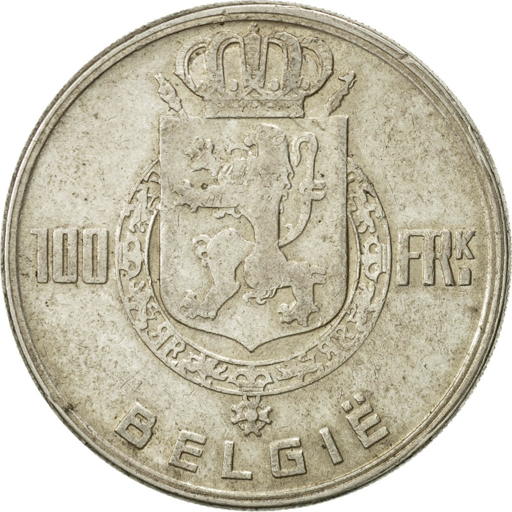Coin, Belgium, 100 Francs, 100 Frank, 1951, EF(40-45), Silver, KM:139.1