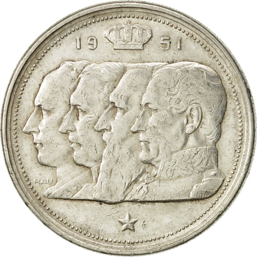 Coin, Belgium, 100 Francs, 100 Frank, 1951, EF(40-45), Silver, KM:139.1