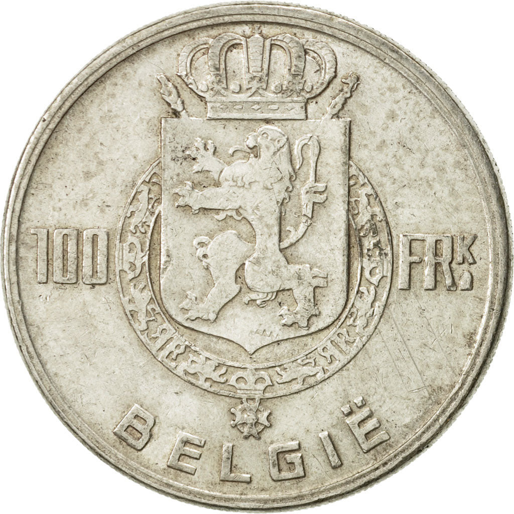 Coin, Belgium, 100 Francs, 100 Frank, 1951, EF(40-45), Silver, KM:139.1