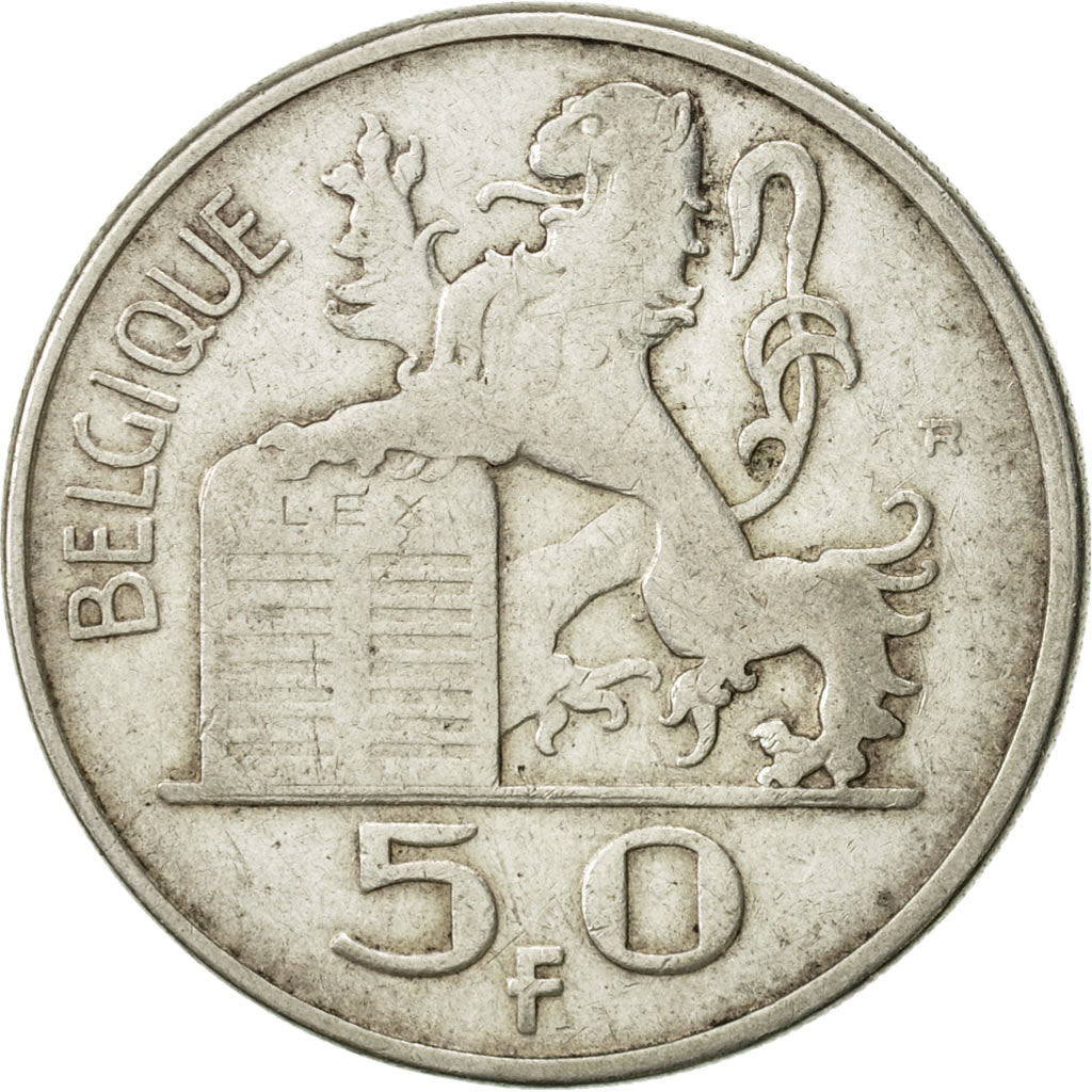 Belgium, 50 Francs, 50 Frank, 1949, EF(40-45), Silver, KM:136.1