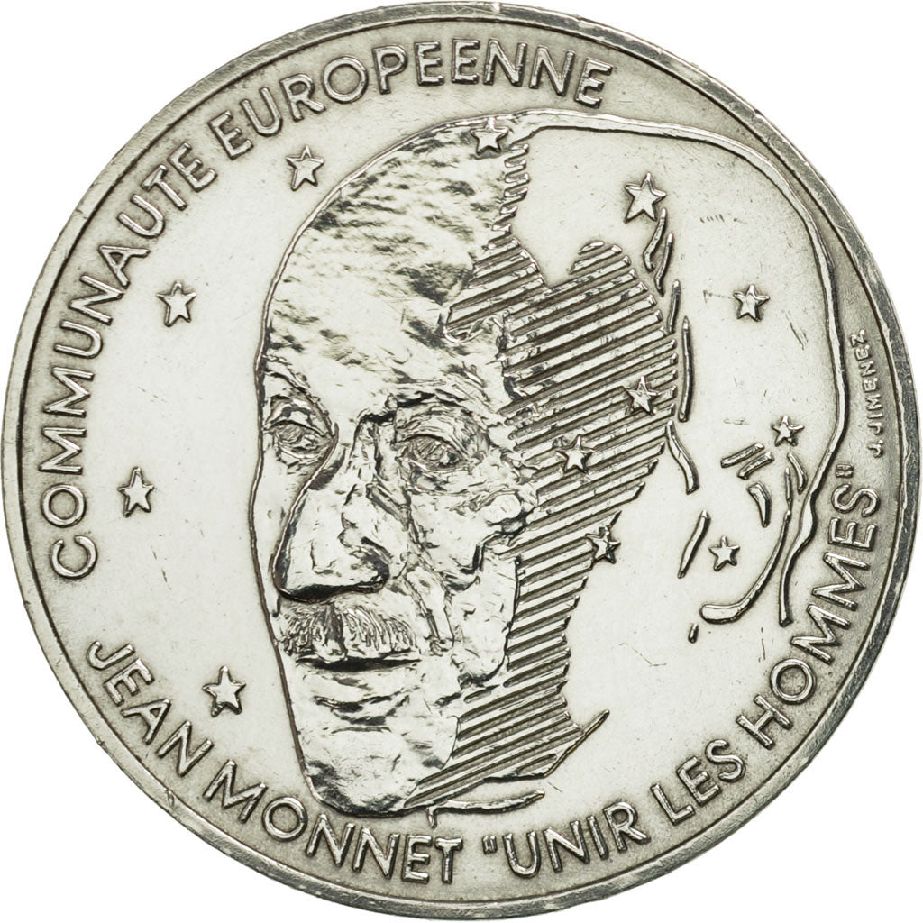 France, Jean Monnet, 100 Francs, 1992, AU(50-53), Silver, KM:1120, Gadoury:907