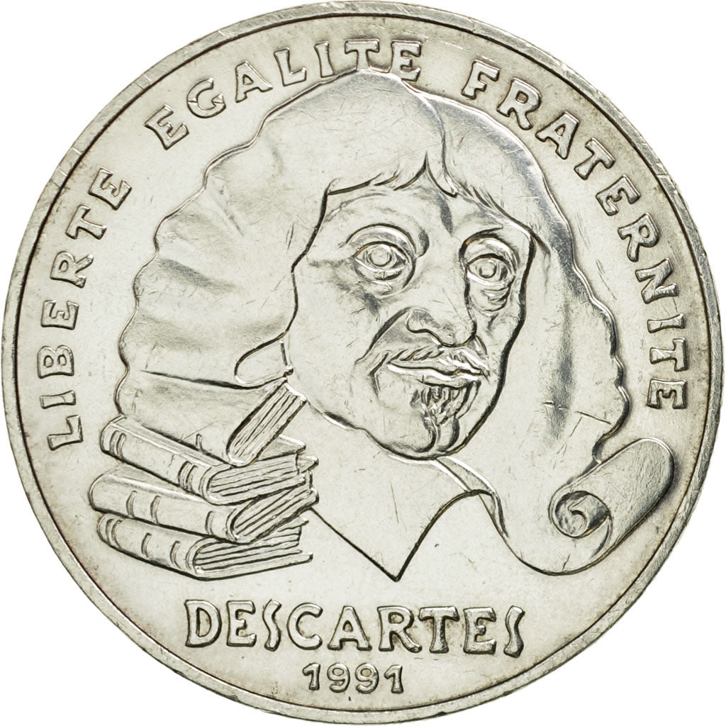 Frankreich, Descartes, 100 Francs, 1991, SS+, Silber, KM:996, Gadoury:906