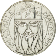 France, Charlemagne, 100 Francs, 1990, AU(50-53), Silver, KM:982, Gadoury:905
