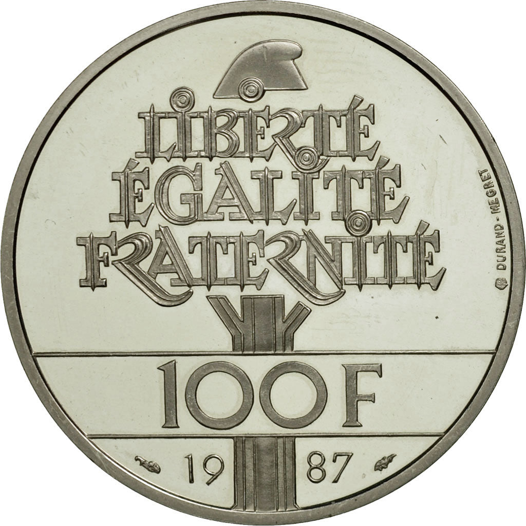 France, 100 Francs, 1987, MS(65-70), Silver, KM:962a, Gadoury:902
