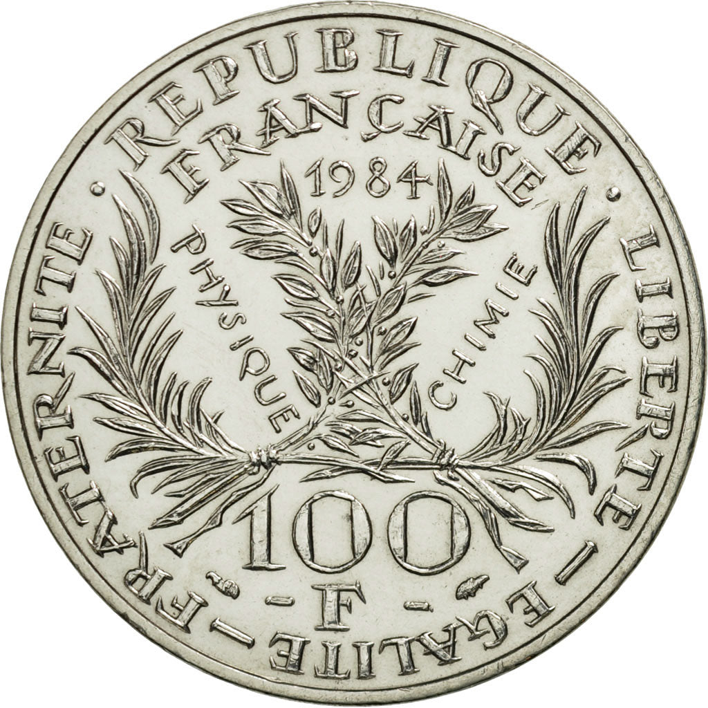 France, Marie Curie, 100 Francs, 1984, AU(50-53), Silver, KM:955, Gadoury:899