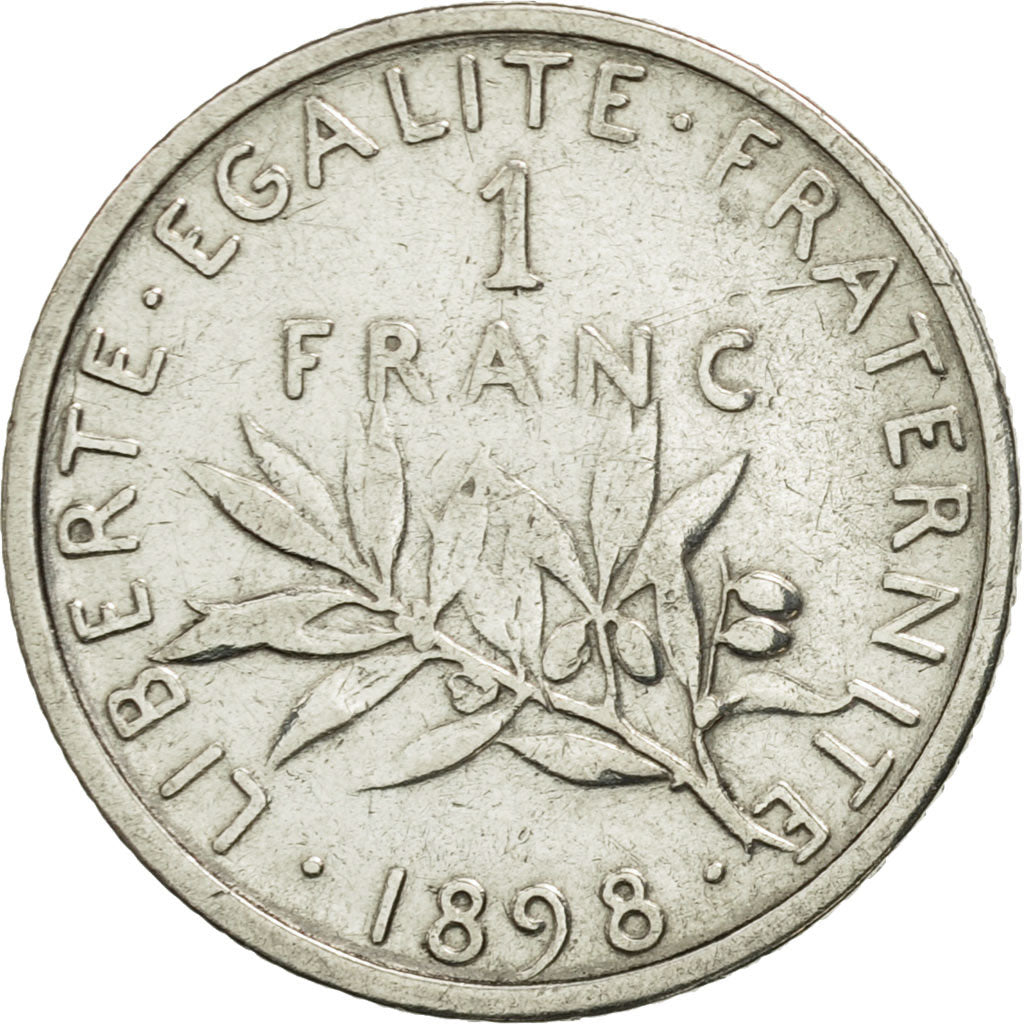 Coin, France, Semeuse, Franc, 1898, Paris, EF(40-45), Silver, KM:844.1