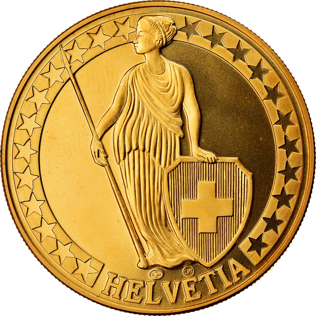 Suiza, medalla, Il Lago di Poschiavo, I Laghi Svizzeri, SC+, Cobre - níquel