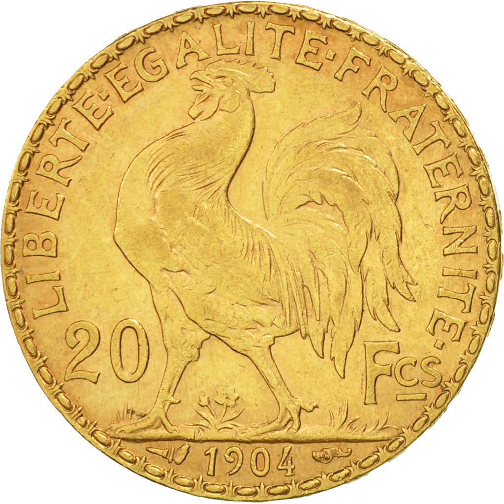 France, Marianne, 20 Francs, 1904, AU(50-53), Gold, KM:847, Gadoury:1064