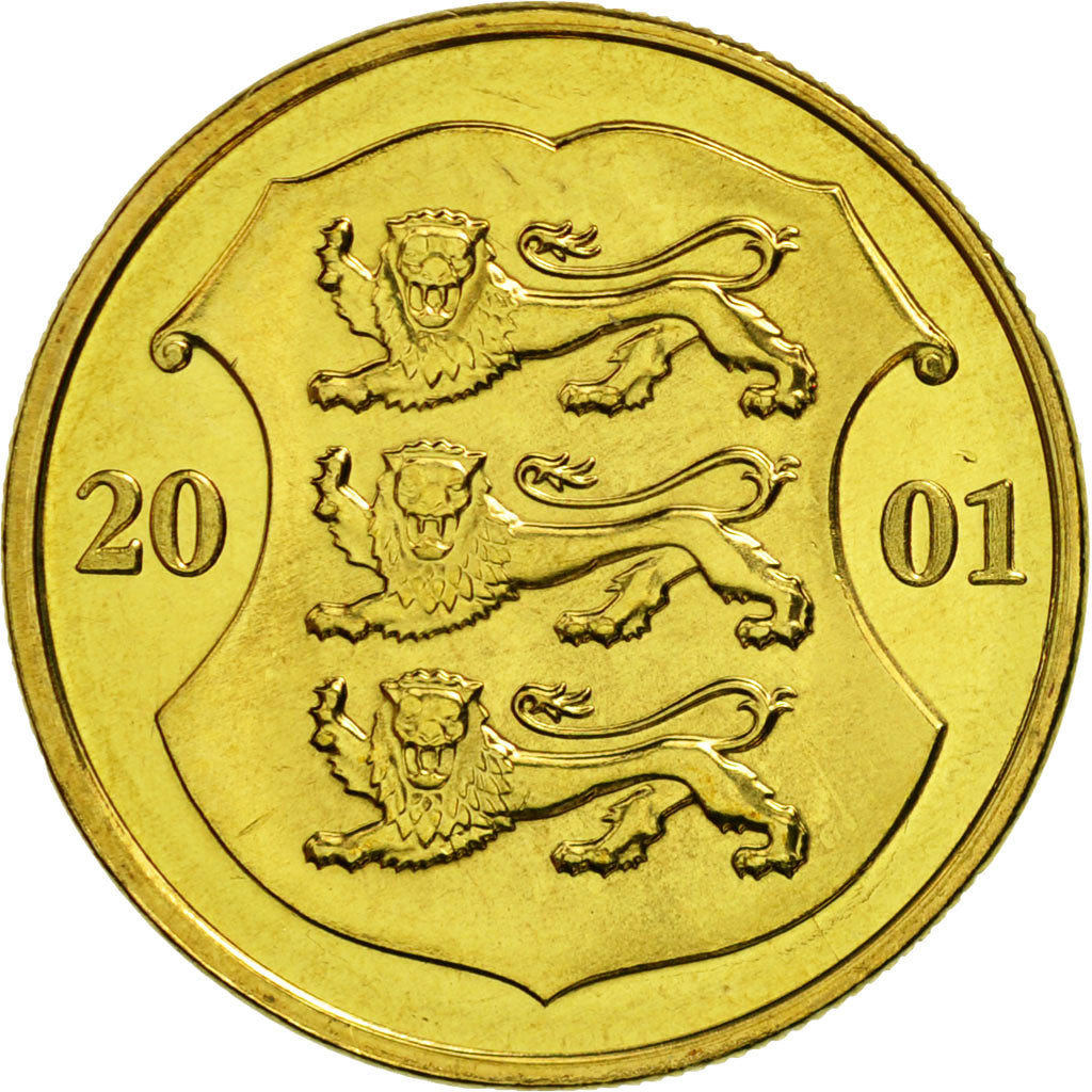 Coin, Estonia, Kroon, 2001, no mint, MS(65-70), Aluminum-Bronze, KM:35