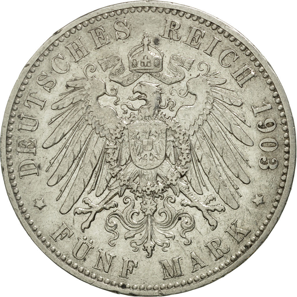 Coin, German States, PRUSSIA, Wilhelm II, 5 Mark, 1903, Berlin, EF(40-45)