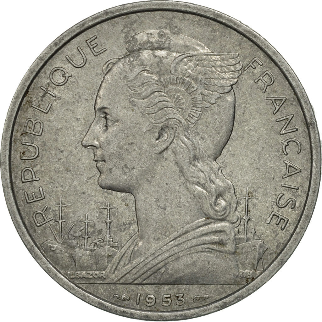 Coin, Madagascar, 5 Francs, 1953, Paris, EF(40-45), Aluminum, KM:5