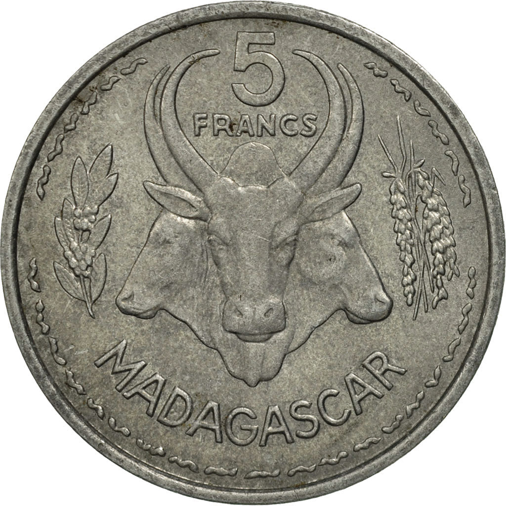 Coin, Madagascar, 5 Francs, 1953, Paris, EF(40-45), Aluminum, KM:5