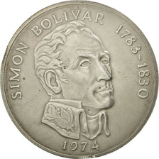 Moneda, Panamá, 20 Balboas, 1974, U.S. Mint, MBC+, Plata, KM:31