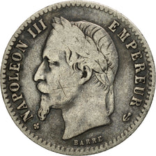 France, Napoleon III, 50 Centimes, 1867, Strasbourg, VF(30-35), KM 814.2