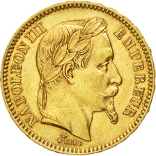 Francia, Napoleon III, 20 Francs, 1862, Paris, BB, Oro, KM:801.1