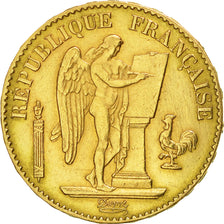 Munten, Frankrijk, Génie, 20 Francs, 1878, Paris, ZF, Goud, KM:825