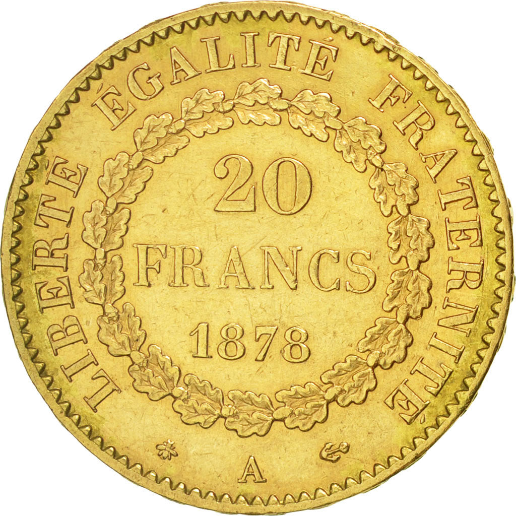Coin, France, Génie, 20 Francs, 1878, Paris, EF(40-45), Gold, KM:825
