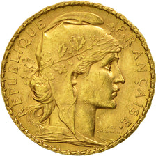 Coin, France, Marianne, 20 Francs, 1910, Paris, AU(50-53), Gold, KM:857