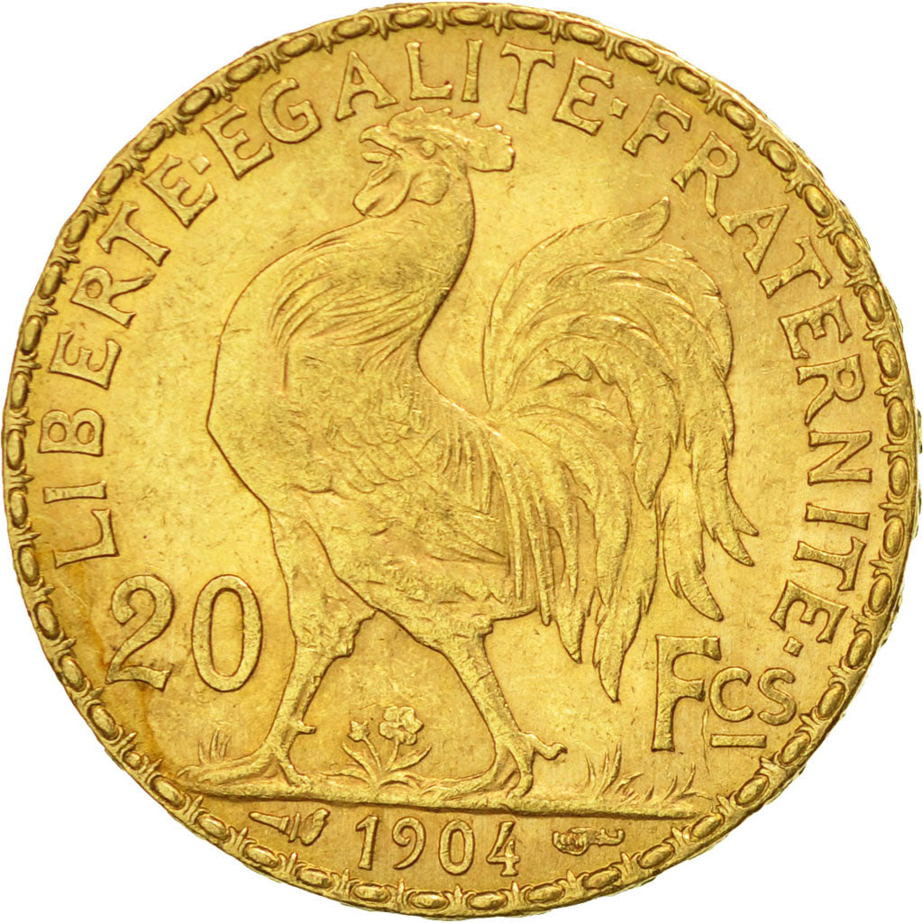 France, Marianne, 20 Francs, 1904, Paris, AU(50-53), Gold, KM:847, Gadoury:1064