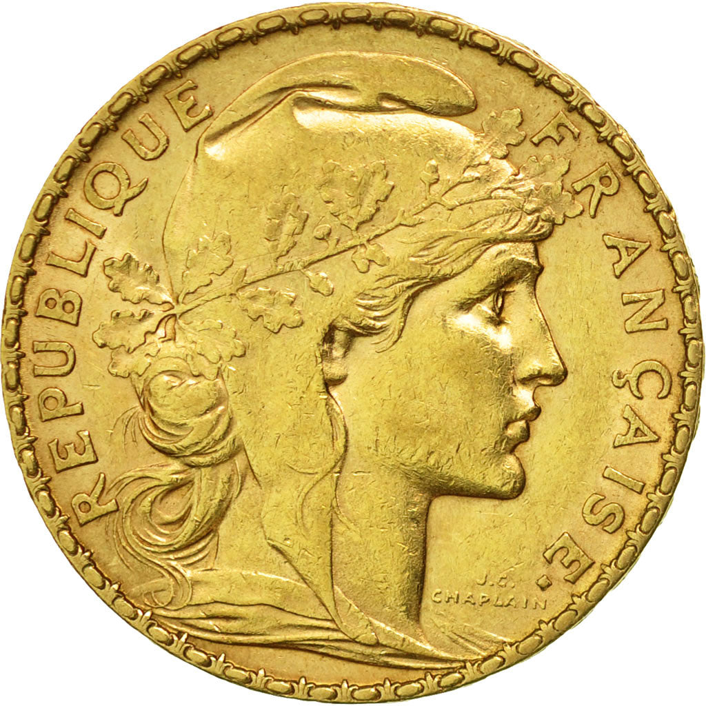 France, Marianne, 20 Francs, 1904, Paris, AU(50-53), Gold, KM:847, Gadoury:1064