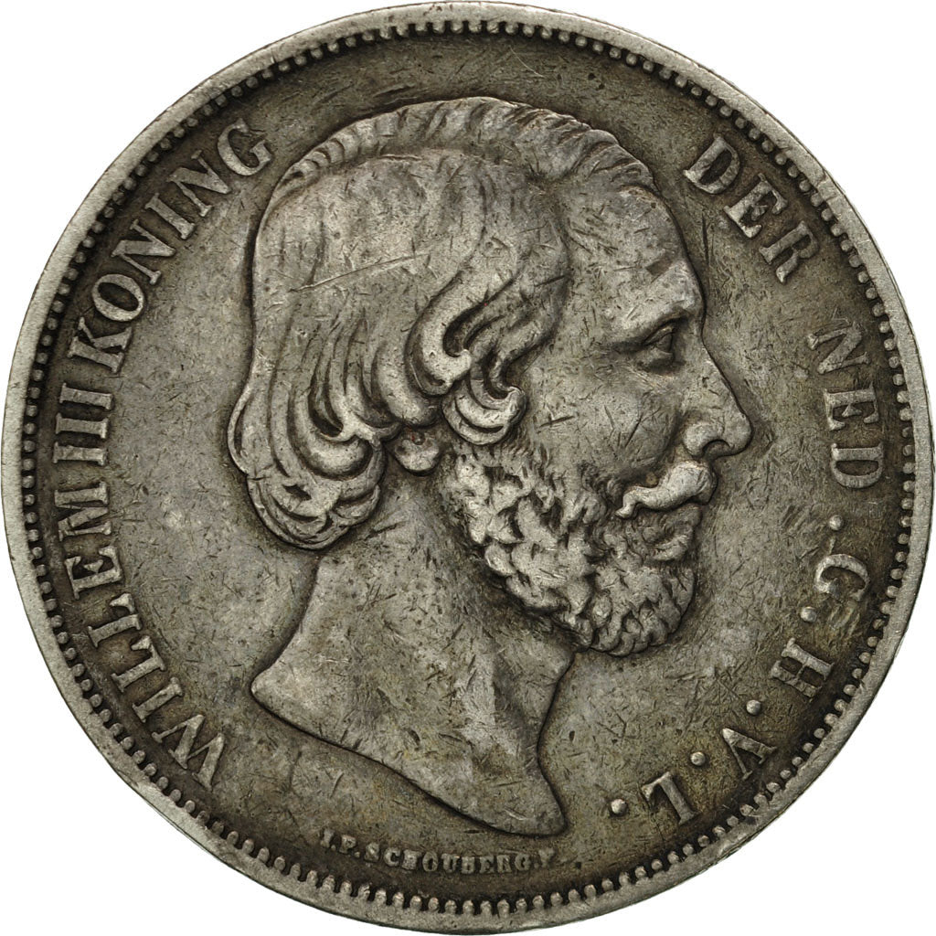 Netherlands, William III, 2-1/2 Gulden, 1869, EF(40-45), Silver, KM:82