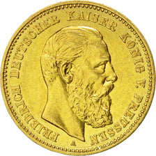 German States,PRUSSIA,Friedrich III,10 Mark,1888,Berlin,AU(50-53),Gold,KM 514