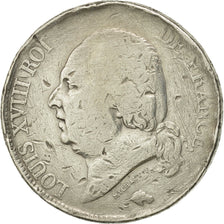France, Louis XVIII, 5 Francs, 1822, Paris, F(12-15), Silver, KM 711.1