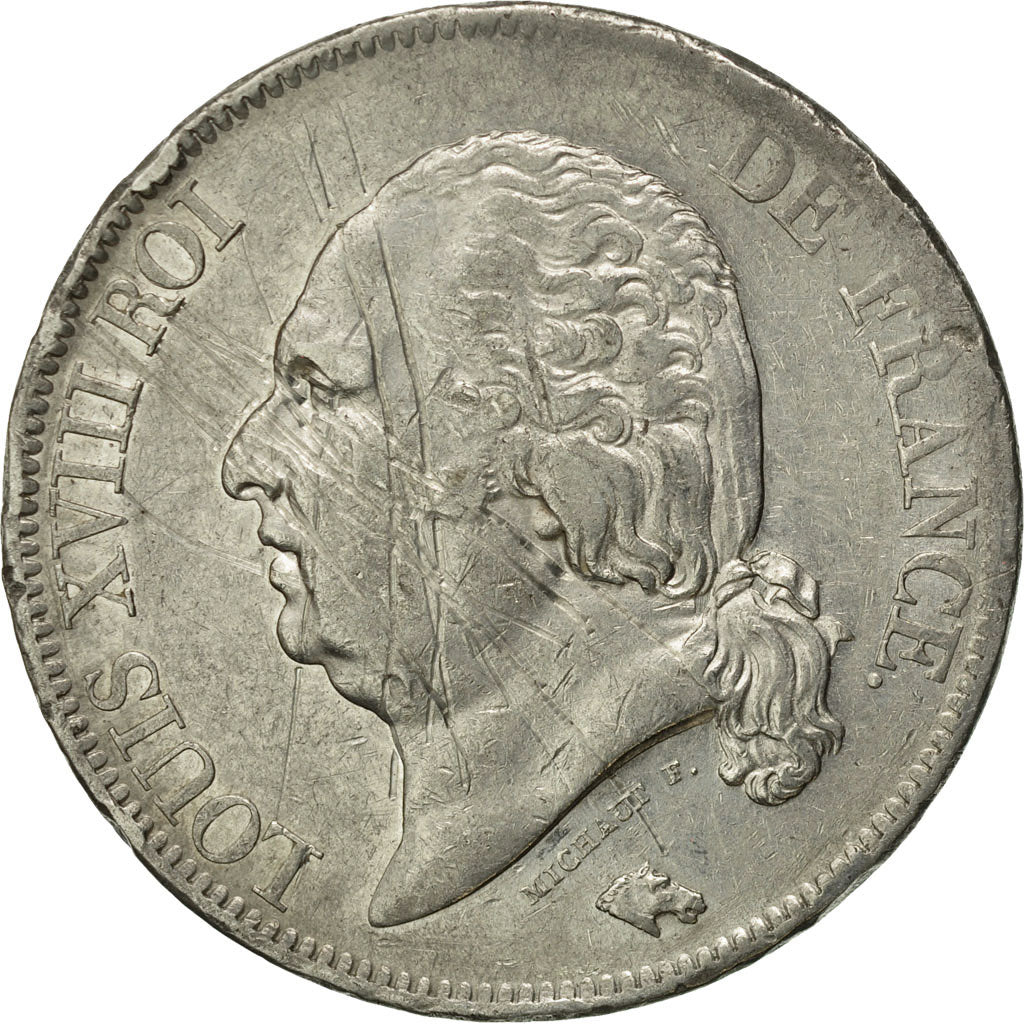 France, Louis XVIII, 5 Francs, 1820, Paris, EF(40-45), Silver, KM 711.1