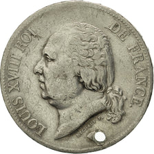 France, Louis XVIII, 5 Francs, 1824, Lille, VF(20-25), Silver, KM 711.13