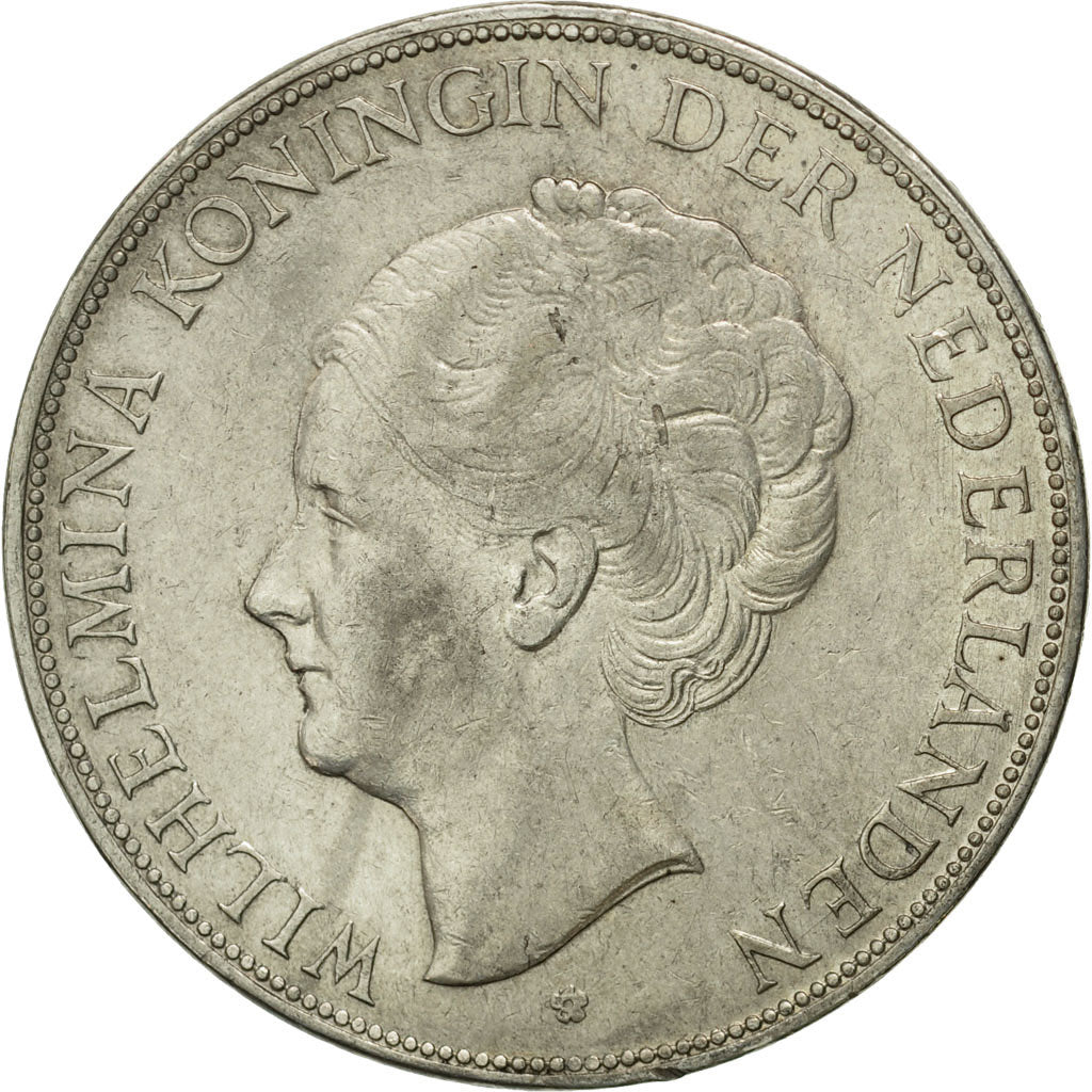 Coin, Netherlands, Wilhelmina I, 2-1/2 Gulden, 1930, EF(40-45), Silver, KM:165