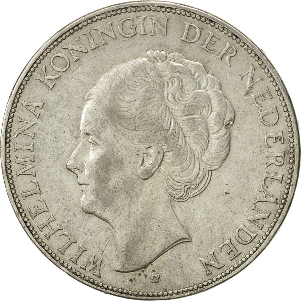 Coin, Netherlands, Wilhelmina I, 2-1/2 Gulden, 1932, EF(40-45), Silver, KM:165