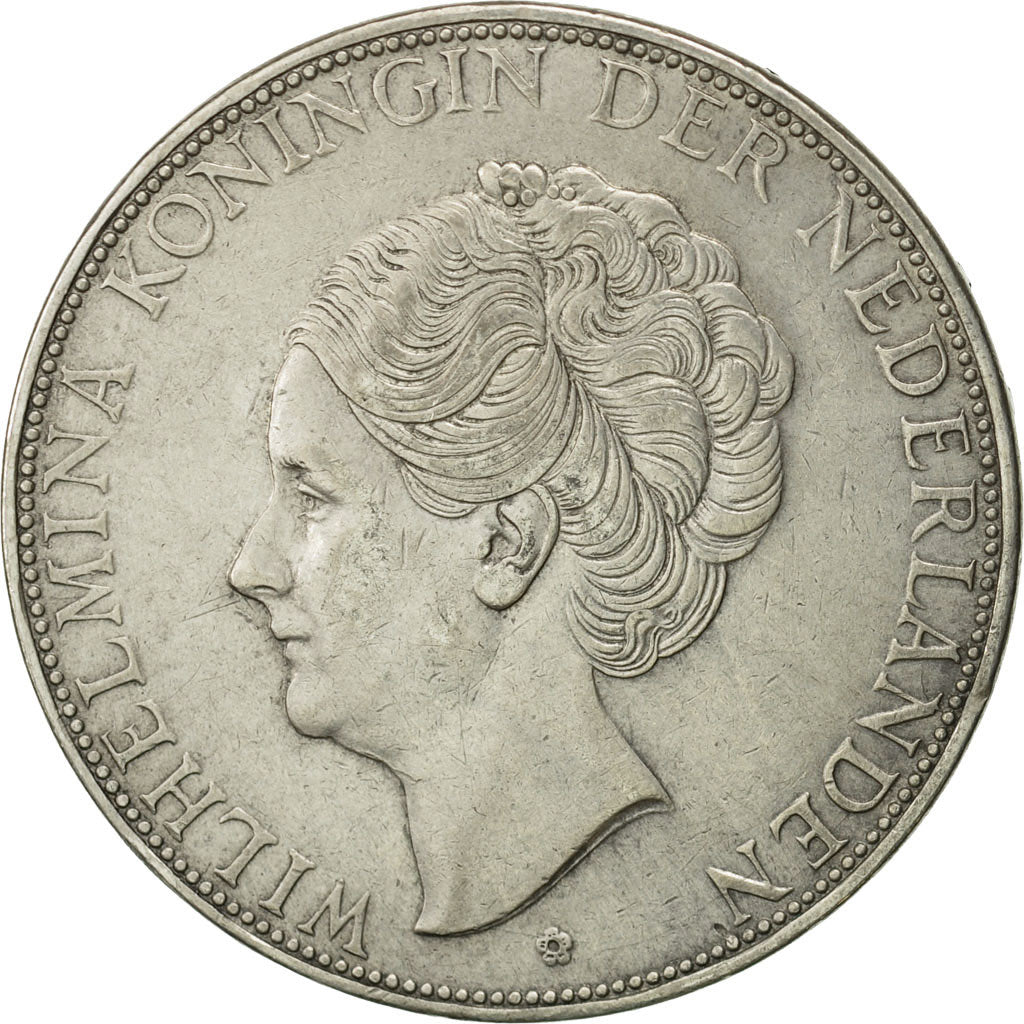 Coin, Netherlands, Wilhelmina I, 2-1/2 Gulden, 1933, EF(40-45), Silver, KM:165