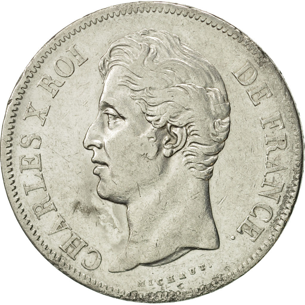 France, Charles X, 5 Francs, 1828, Paris, F(12-15), Silver, KM:728.1