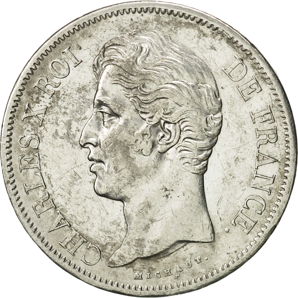 Coin, France, Charles X, 5 Francs, 1829, Rouen, EF(40-45), Silver, KM:728.2